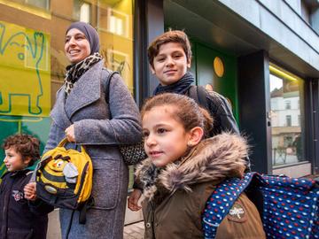 Schoolkinderen leerlingen klas school jeugd jongeren politie terreurdreiging Drie fonteinen 3 fonteinenSint-Jans-Molenbeek