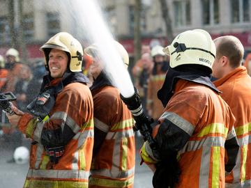 Brandweer pompiers manifestatie betoging protestactie