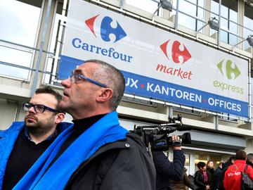 Bijzondere ondernemingsraad bij Carrefour in Evere op 25 januari 2018 herstructurering retail ontslagen