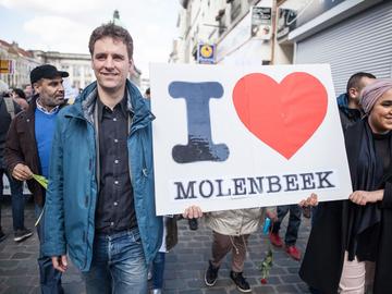 Jef Van Damme SP.A gemeenteraadslid Sint-Jans-Molenbeek I Love Molenbeek herdenking aanslagen 22 maart 2016