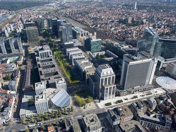Noordwijk luchtfoto Sheraton Albert II-laan kantoorwijk hoogbouw Vlaamse Gemeenschap