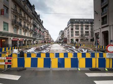 Voetgangerszone Beursplein werf heraanleg pietonnier