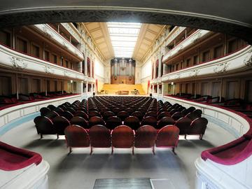 De concertzaal in het Koninklijk Conservatorium van Brussel