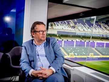 Marc Coucke, voorzitter RSC Anderlecht, in het Constant Vanden Stockstadion