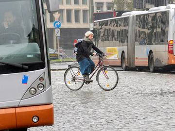 Fietsen in het Brussels verkeer