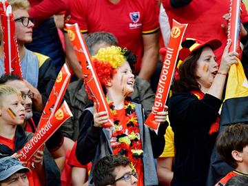 20180615 Supporter Rode Duivels kind Belgische driekleur voetbal publiek wk2018 Rusland