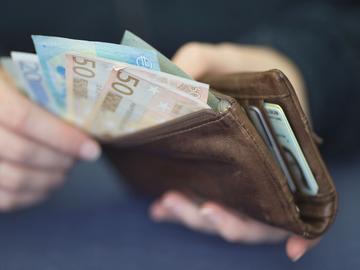Geld spaargeld euro bankbiljet portefeuille economie