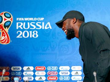 Romelu Lukaku op persconferentie voor de wedstrijd tegen Brazilië op het WK2018 in Rusland