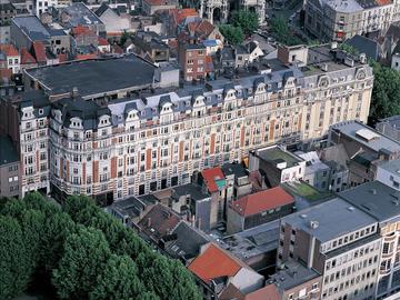 Brussel-Stad Dansaertstraat luchtbeeld appartementen