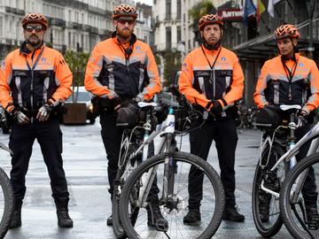 Fietsbrigade van de lokale Brusselse politie