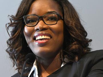 Assita Kanko (toen nog MR), bij de lancering van de politiek incubator Polin in februari 2018