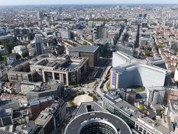 Berlaymontgebouw Europese Gemeenschap hoofdkantoor Europese Commissie Wetstraat luchtbeeld