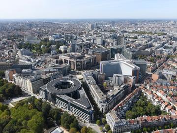 Berlaymontgebouw Europese Gemeenschap hoofdkantoor Europese Commissie Wetstraat luchtbeeld
