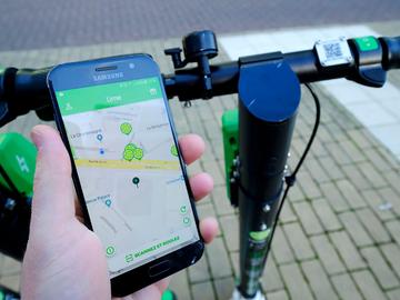 Lime Elektrische deelsteps trottinette mobiliteit QR-code smartphone