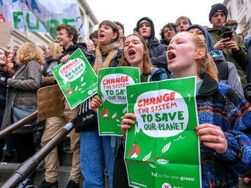 Klimaatspijbelaars op 10 januari 2019, een initiatief van Youth For Climate
