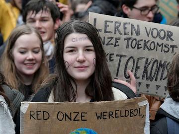 Klimaatspijbelaars op donderdag 17 januari 2019