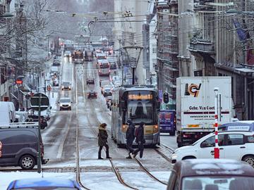 Sneeuwlandschap in Brussel