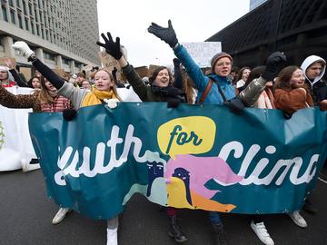 Klimaatspijbelaars op 31 januari 2019.