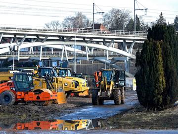 "Stop maxi-prison Haren now": activisten blokkeren de werf van de gevangenis in Haren aan Keelbeek op 11 februari 2019