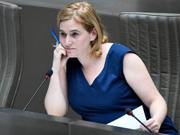Elke Van den Brandt (Groen) tijdens een plenaire zitting in het Vlaams Parlement