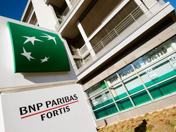 Een bankkantoor van BNP Paribas Fortis in Brussel