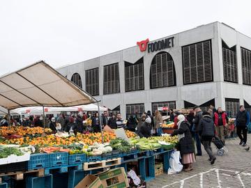 Foodmet, de markt op de site van Abattoir, aan de slachthuizen van Anderlecht in Kuregem
