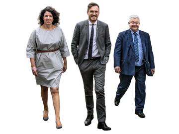 College Vlaamse Gemeenschapscommissie: Bianca Debaets (CD&V), Pascal Smet (SP.A) en Guy Vanhengel (Open VLD)