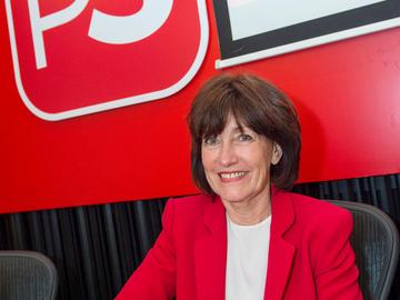 Partijbureau van de PS met Laurette Onkelinx op 27 mei 2019, de dag na de verkiezingen
