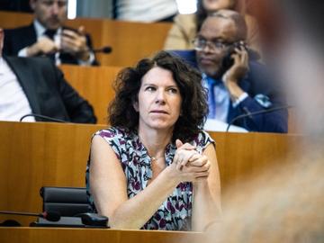 Bianca Debaets bij de eedaflegging van de nieuwe Brusselse parlementsleden op 11 juni 2019