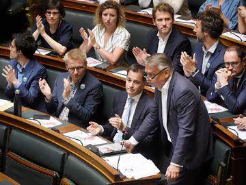 Patrick Dewael (Open VLD) bij de eedaflegging van de Kamerleden op 20 juli 2019