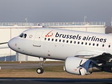 Een vliegtuig van Brussels Airlines op Brussels Airport in Zaventem