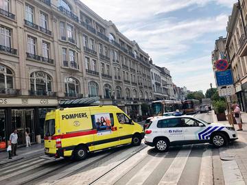 Brandweer en politie op de Louizalaan