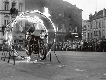 Oefeningen van de brandweer van Schaarbeek in juni 1968