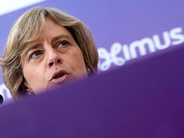 Maart 2019: voorstelling van de jaarresultaten 2018 van Proximus door CEO Dominique Leroy (op de foto) en CFO Sandrine Dufour