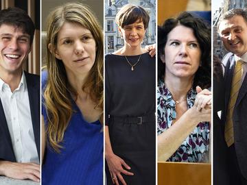 Montage kanshebbers Brusselse minister Vlaamse regering-Benjamin Dalle Els Ampe Cieltje Van Achter Bianca Debaets Karl Vanlouwe