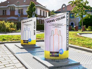 Ondergrondse glasbakken van Net Brussel in Evere