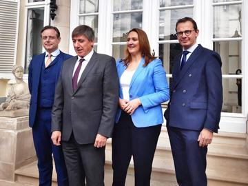 Persconferentie en voorstelling van het akkoord voor de vorming van de Vlaamse regering door formateur Jan Jambon en de partijvoorzitters van N-VA, Open VLD en CD&V.