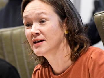 Hannelore Goeman (SP.A) in het Vlaams Parlement