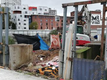 Ontruiming en afbraak van het Romakamp aan de Ninoofsepoort op 11 oktober 2019