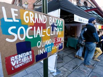 Grand Bazar Sociaal-Klimaat, georganiseerd door het collectief "Rendre Visible the Invisible", aan Sint-Goriks, ter gelegenheid van de Werelddag tegen armoede op 17 oktober 2019