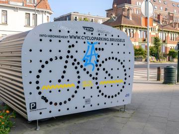 Cycloparking.brussels, fietsboxen beheerd door bike for Brussels, hier in Evere
