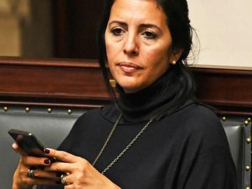 Zakia Khattabi (Ecolo-Groen) tijdens een plenaire vergadering van de Kamer