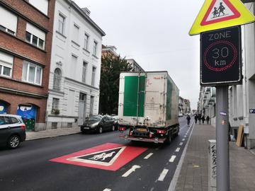 Zone 30 geldt sinds begin 2020 op de Vleurgatsesteenweg in Elsene