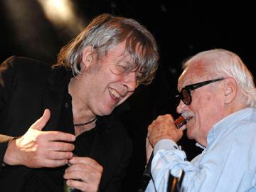 Augustus 2009: Arno met Toots Thielemans op Theater aan Zee (TAZ) in Oostende