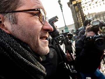 PS-voorzitter Paul Magnette bij de Koninklijke raadplegingen voor de vorming van een Federale Regering op 19 februari 2020