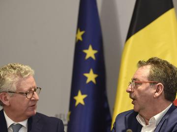 Vrijdag 12 maart 2020: de  Nationale Veiligheidsraad neemt drastische maatregelen indijken coronavirus (Covid-19): Pieter de Crem en Rudi Vervoort