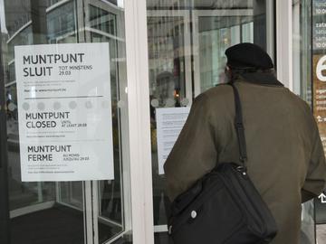 Muntpunt gesloten door de coronavirus-epidemie (covid-19)