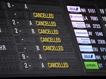 Geschrapte vluchten op Brussels Airport, als gevolg van de dreiging van het coronavirus (covid-19)