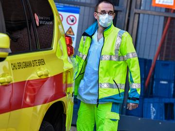 Brusselse ziekenhuizen, zoals het ziekenhuis CHU Brugmann, site Paul Brien, bereiden zich voor op de besmettingspeik door het coronavirus.  De ziekte covid-19 wordt veroorzaakt door het virus SARS-CoV-2.