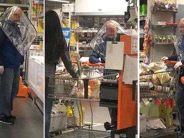 montage Colruyt Schaarbeek coronabescherming